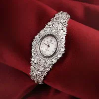 %ساعت سفیدساچ) نقره باحک رسمی+کادوی روز زن