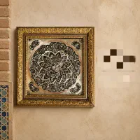 قاب الماس تراش نقره کوب تابلو مسی|صنایع دستی و سایر لوازم تزئینی|اصفهان, نقش جهان|دیوار