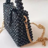 کیف مرواریدی مجلسی مشکی، شیک و مناسب هدیه روز زن|کیف، کفش، کمربند|قم, شاه سید علی|دیوار