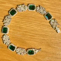 دستبند جواهری نقره با نگین سبز|جواهرات|شیراز, عفیفآباد|دیوار