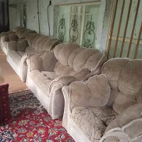 یک دست مبل راحتی ۹نفره همراه میز وسط|مبلمان خانگی و میز عسلی|علی‌آباد کتول, |دیوار