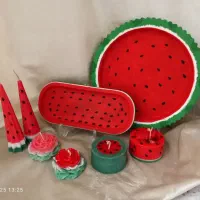 تم یلدایی شمع و گیفت و باکس گل شمع و سنگ مصنوعی