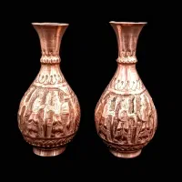 گلدان مسی قدیمی توضیحات را بخوانید|کلکسیون اشیاء عتیقه|کرج, گوهردشت|دیوار