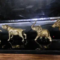 تعدادی حیوانات برنزی سالم ۰ سگ شیر فیل اسب اهو|مجسمه، تندیس، ماکت|اسلام‌شهر, زرافشان|دیوار