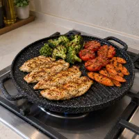 تابه گریل چدنی ماهیتابه تابه رژیمی بدون روغن استیک|ظروف پخت‌وپز|تهران, تجریش|دیوار