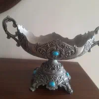 ظرف سیلور پایه دار نگین دار