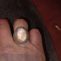 انگشتر نقره دور رتایل طلایی