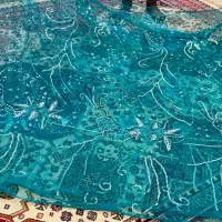 پارچه نو نو  تور ارگانزا دست دوزی شده