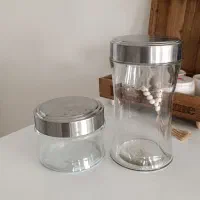 شیشه ی حبوبات با درب استیل