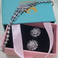 دستبند و انگشتر نقره پایه جواهر