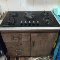اجاق گاز۵شعله شیشه ای تمیز