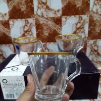 لیوان شیشه ای دسته دار لب طلایی مدل آنتالیا|ظروف سرو و پذیرایی|نجف‌آباد, ریاضی|دیوار