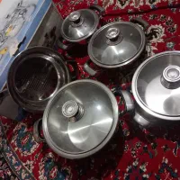 سرویس قابلمه استیل ۹ تیکه ی سوریه ای|ظروف پخت‌وپز|اردبیل, |دیوار