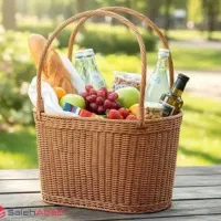 سبد حصیری دست بافت