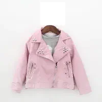 کاپشن چرم دخترانه صورتی جنس السی|کفش و لباس بچه|سمنان, |دیوار