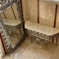 خریدار آیینه کنسول برنزی فلزی طلایی
