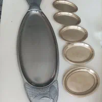 6 عدد سینی بیضی قند پهلو و یک ظرف سرو ماهی