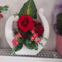 ۵گل ودسته گل مصنوعی خارجی زیبا وشیک|گل مصنوعی|صحنه, |دیوار