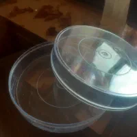 ظرف کریستالی گرد|ظروف نگهدارنده، پلاستیکی، یک‌بارمصرف|میانه, |دیوار