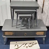 جلومبلی عسلی ۴تیکه طوسی دودی مدل جذاب کد 1100