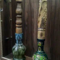 تعدادی‌قلیون‌برنجی‌و‌چوبی