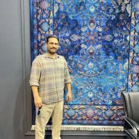 فرش ۱۲۰۰شانه آبی محتشم