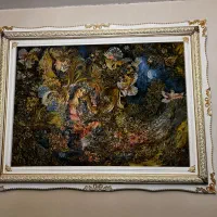 تابلو فرش چله ابریشم دایره هستی