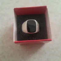 انگشتر مردانه نقره با نگین اونیکس مشکی