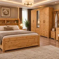 سرویس تخت خواب تمام چوب روسی