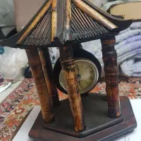 ساعت کار دست هند و چراغ خواب چوبی نو