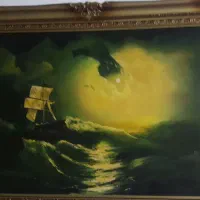 تابلو رنگ و روغن با قاب نفیس  چوب عالی