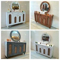 آینه و کنسول مدل حصیری وکیوم با آیینه قیمت واقعی