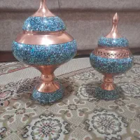 ظرف مسی فیروزه کوبی