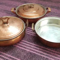 ۳ عدد تابه ۱ عدد قابلمه ( نوین مس زنجان ) نو