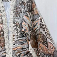 مانتو مجلسی نوار دوزی ژاکارد براق