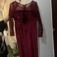 پیراهن مخملی بالا دانتل