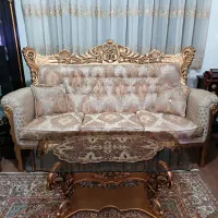 مبل سلطنتی 7 نفره در حد تمام چوب راش با میزوعسلی