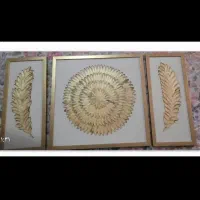 تابلو ۳ تیکه طلا کوب نو