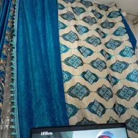 پرده حریر ابی|پرده، رانر، رومیزی|قم, زند آباد|دیوار