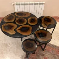 میز جاو مبلی با ۳ تا میز عسلی|مبلمان خانگی و میز عسلی|تهران, دروس|دیوار
