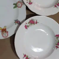 بشقاب چینی گل سرخی