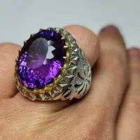 انگشترهای دستساز سنگ عقیق یمن و آمتیست|جواهرات|میاندوآب, |دیوار