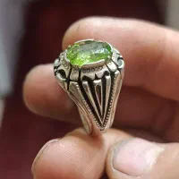 انگشتر زبرجد افغانستان طبیعی آبدار