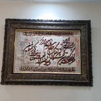 تابلوفرش دستباف تبریز ، ریزبافت ابریشم ، چوب راش