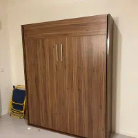 تخت تاشو دونفره برند کم جا چوب درحد نو|تخت و سرویس خواب|رشت, منظریه|دیوار