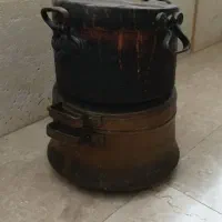 دو تا قابلمه مسی قدیمی