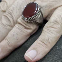 انگشتر عقیق اصل یمن خوشرنگ دستساز