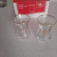 دو دست استکان کمر باریک ویک دست نعلبکی