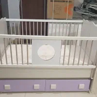 تخت کودک گهواره ایی همراه تشک طبی رویال