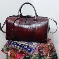 ساک مسافرتی چرم طبیعی دست دوز